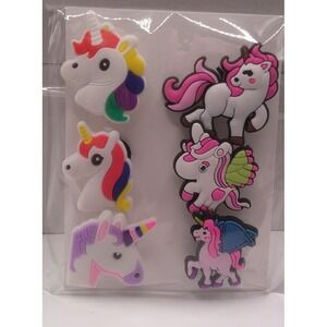 Set of 6 Shoe Charms for Crocs featuring 	Unicorns 	A2
